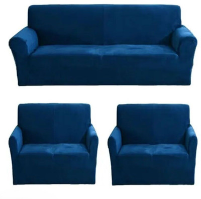 LA MANTTA Polyester Plain 3+1+1 Seater Sofa Cover(0017 Pack of 3)