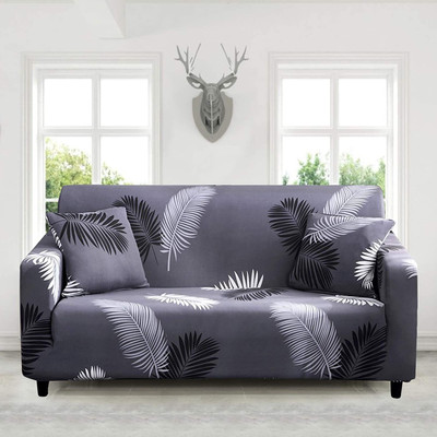 LERV'S Collection Polycotton 3 Seater Sofa Geometric Cover(Pack of 1 GREY)