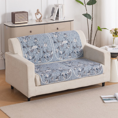 HOKiPO Polyester 2 Seater Sofa Floral Cover(Pack of 1 Frosted Petals)