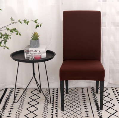 TONY STARK Polycotton Plain 1 Seater Chair Cover(Brown Pack of 1)