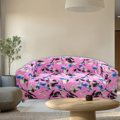 Glassiano Polyester Abstract Sofa Cover(Pink Pack of 1)