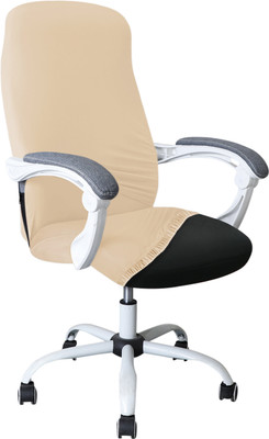HOKiPO Polyester 1 Seater Chair Plain Cover(Pack of 1 Beige)