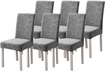 vinsano Jacquard 1 Seater Chair Plain Cover(Pack of 6 dark grey)