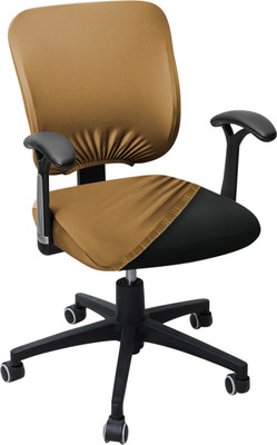 HOKiPO Polyester Plain 1 Seater Chair Cover(Camel Pack of 1)