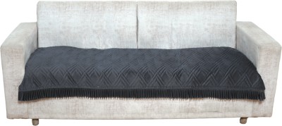 Fashion Throw Velvet Geometric Sofa Cover(Dark Grey Pack of 1)