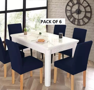 PawanSutra Polycotton 1 Seater Chair Plain Cover(Pack of 6 Blue)