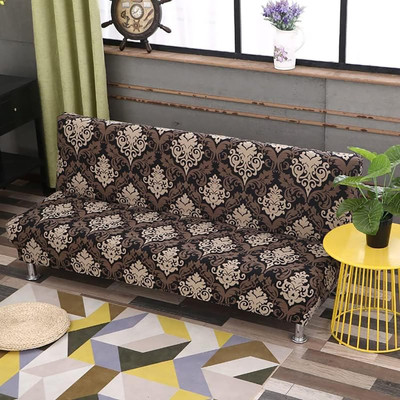 HOUSE OF QUIRK Polyester 2 Seater Sofa Floral Cover(Pack of 1 Brown)