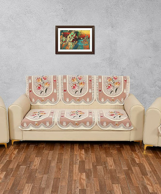 EASTTARDOMM Polycotton Abstract 3 Seater Sofa Cover(Multicolor Pack of 2)