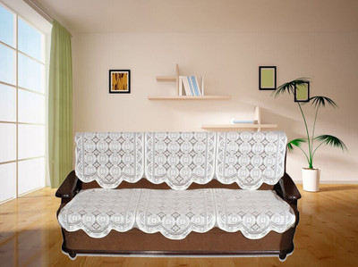 HOMECROWN Polycotton 10 Seater Sofa Floral Cover(Pack of 10 White)