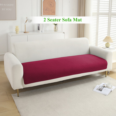 HOKiPO Polyester 2 Seater Sofa Plain Cover(Pack of 1 Maroon)