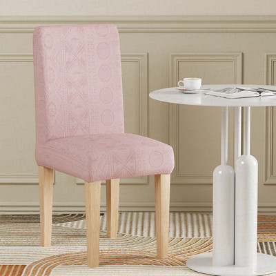 lukzer Jacquard 1 Seater Chair Plain Cover(Pack of 1 Pastel Pink Tribal)