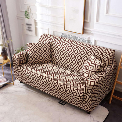 HOUSE OF QUIRK Polyester Abstract 2 Seater Sofa Cover(Maroon Pack of 1)