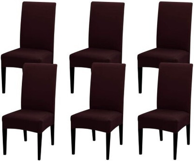 Shine Creation Polycotton 1 Seater Chair Plain Cover(Pack of 6 Brown)