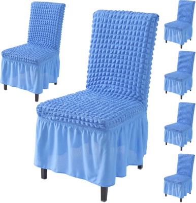 HOKiPO Polyester Plain Chair Cover(Sky Blue Pack of 6)