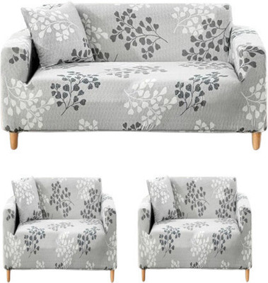 Flipkart SmartBuy Polycotton 3+1+1 Seater Sofa Floral Cover(Pack of 3 Grey)