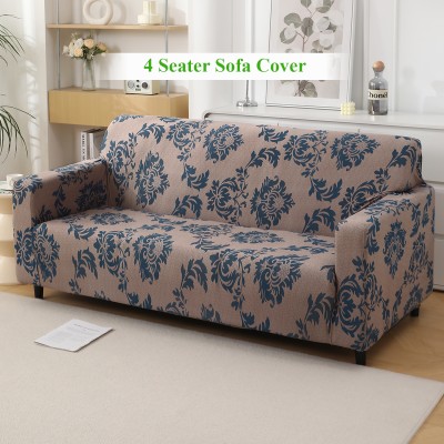 HOKiPO Polyester Damask Sofa Cover(Brown Pack of 1)