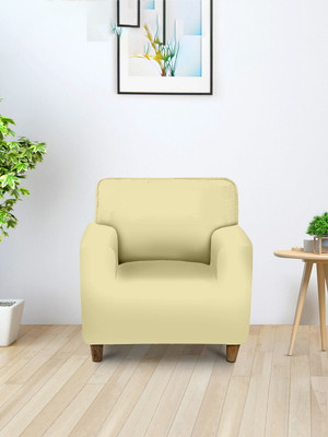 Flipkart SmartBuy Polyester Plain 1 Seater Sofa Cover(Yellow Pack of 1)