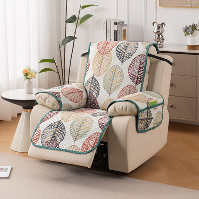HOKiPO Polyester 1 Seater Sofa Floral Cover(Pack of 1 Multicolor Linden Leaf)