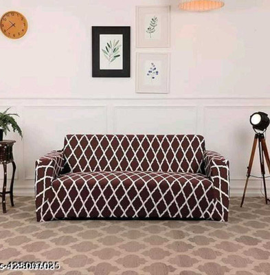 papsun Polyester 3 Seater Sofa Floral Cover(Pack of 1 Brown)