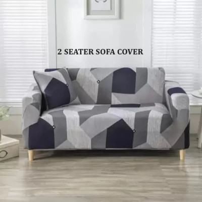 Flipkart SmartBuy Polycotton 2 Seater Sofa Geometric Cover(Pack of 1 Grey)