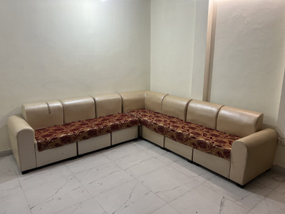 KINGLY Velvet 3+2 Seater L-Shape Sofa Plain Cover(Pack of 2 Maroon Flwr)