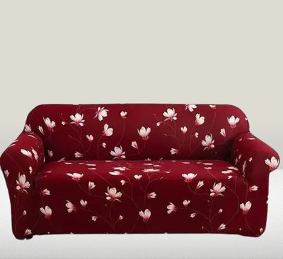 papsun Polyester 3 Seater Sofa Floral Cover(Pack of 1 Maroon)