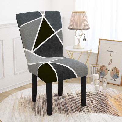 Story@home Polyester Abstract 1 Seater Chair Cover(Grey Pack of 1)