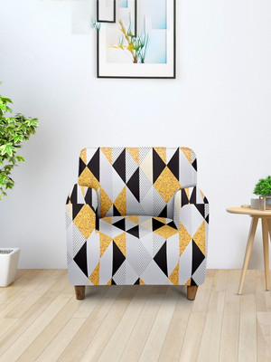 Cortina Polyester Geometric 1 Seater Sofa Cover(Multicolor Pack of 1)