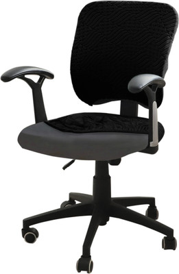 HOKiPO Jacquard 1 Seater Chair Plain Cover(Pack of 1 Black)