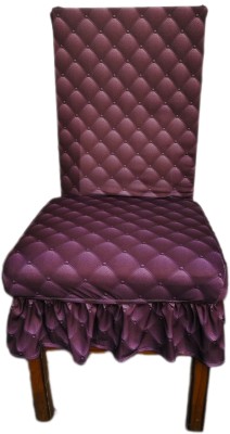 Aaries Silk Checkered Chair Cover(Brown Pack of 6)