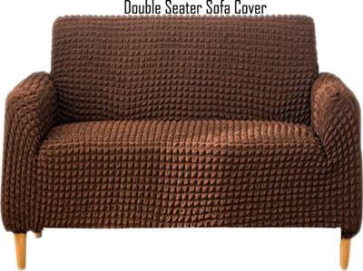 Magic Cover Polyester 3 Seater Sofa Striped Cover(Pack of 1 Brown)