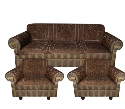 TANLOOMS Velvet Abstract Sofa Cover(Brown Pack of 12)