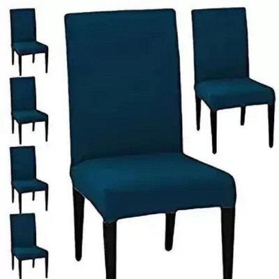 TURIYA Generic 1 Seater Chair Plain Cover(Pack of 6 Airforce Blue)