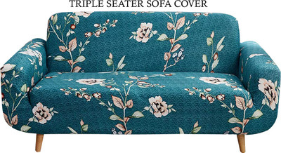 HOUSE OF QUIRK Polyester Plain 3 Seater Sofa Cover(Green Pack of 1)