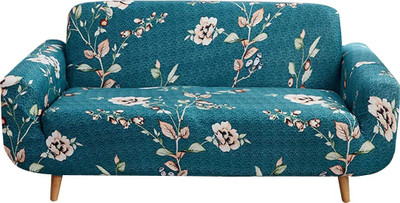 HOUSE OF QUIRK Polyester 1 Seater Sofa Floral Cover(Pack of 1 Bottle Green)