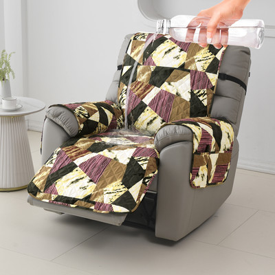 HOKiPO Polyester Abstract 1 Seater Sofa Cover(Wine Abstract Geometry Pack of 1)