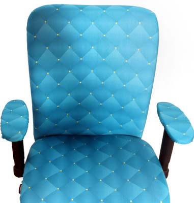 Eleganta Polyester Polka 1 Seater Chair Cover(Green Pack of 1)