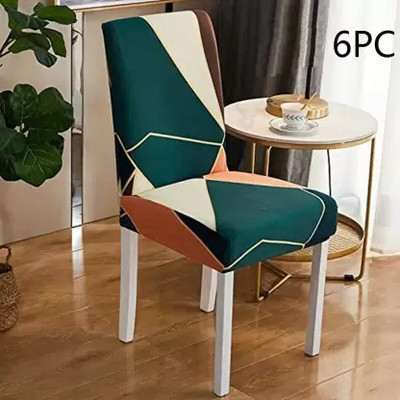 NAYISHI Polycotton 1 Seater Chair Geometric Cover(Pack of 6 Multicolor)