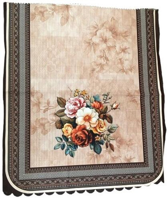 Aashirwad Creations Velvet 3+1+1 Seater Sofa Floral Cover(Pack of 10 Brown)