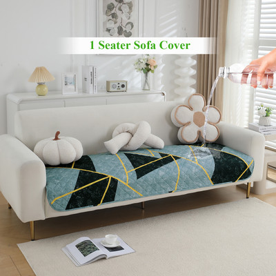 HOKiPO Polyester Abstract 1 Seater Sofa Cover(Multicolor Abstract Geometry Pack of 1)