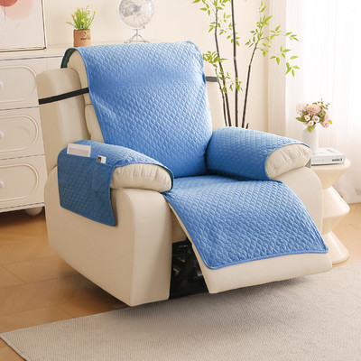 HOKiPO Polyester 1 Seater Sofa Plain Cover(Pack of 1 Blue)