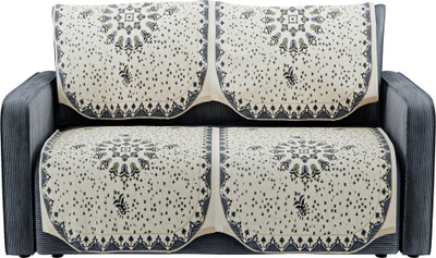 KUBER INDUSTRIES Cotton 2 Seater Sofa Floral Cover(Pack of 4 Grey)