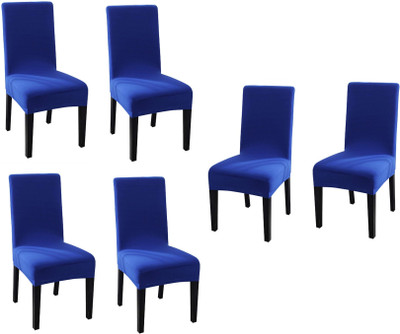 Aibzi Polyester 1 Seater Chair Plain Cover(Pack of 6 Electric Blue)