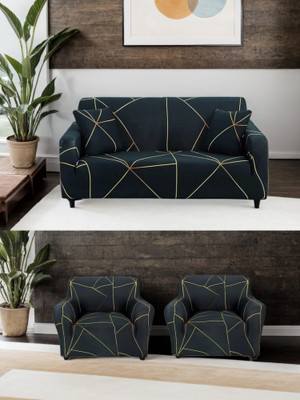 papsun Polyester 3+1+1 Seater Sofa Floral Cover(Pack of 1 Gold Prism)