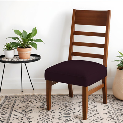 LAZI Polyester Plain 1 Seater Chair Cover(Wine Pack of 4)
