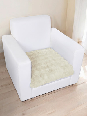 Story@home Polyester Plain 1 Seater Sofa Cover(White Pack of 1)