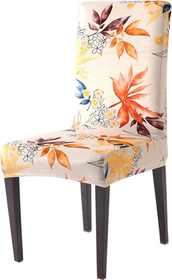 HOKiPO Velvet 1 Seater Chair Floral Cover(Pack of 1 Amber Serene Flora)