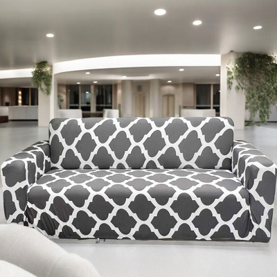 NAYISHI Polyester Geometric 3 Seater Sofa Cover(Multicolor Pack of 1)