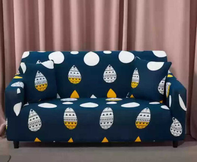 papsun Polyester Floral 3 Seater Sofa Cover(Blue Pack of 1)