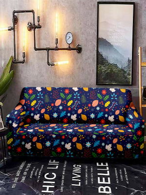 Cortina Polyester Abstract 2 Seater Sofa Cover(Red Pack of 1)